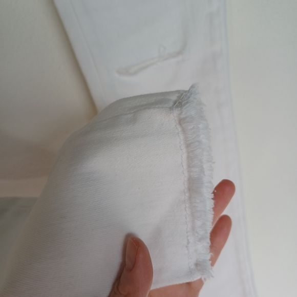 NWT Anine Bing Jeans Skinny White Knee Slit Frayed Low Rise Grunge Indie Sleeze - Picture 10 of 16